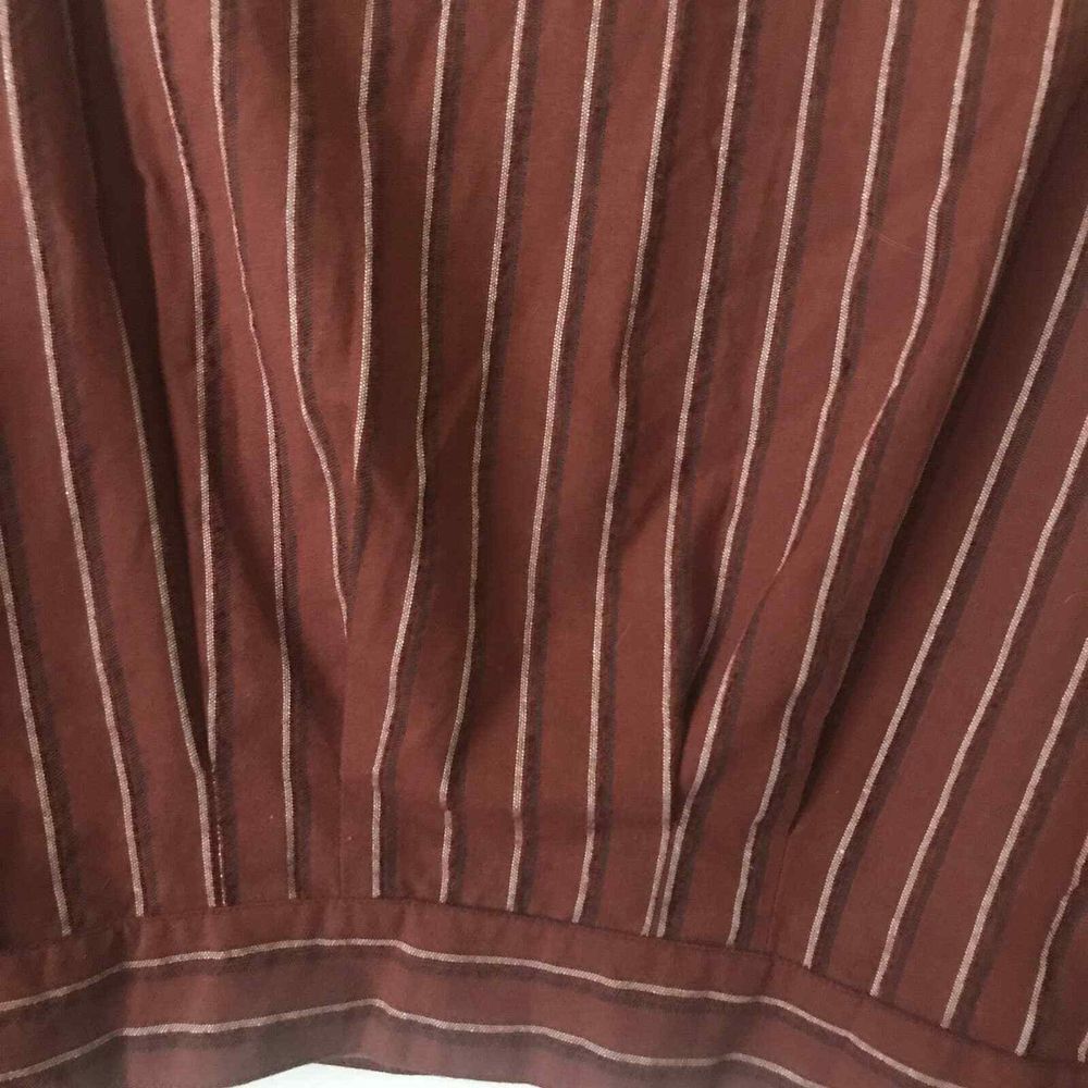 Mittoshop Blazer Womens Small Brown Striped Cropped Roll Tab Sleeve Boxy Fit - Picture 10 of 14